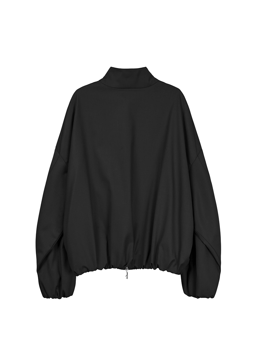 Oversized Wool Tracksuit Jacket Black