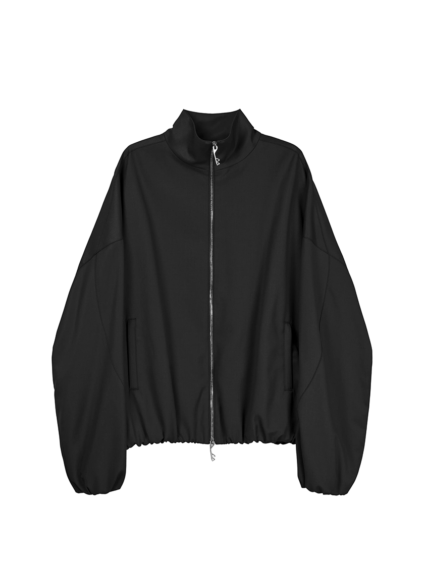 Oversized Wool Tracksuit Jacket Black