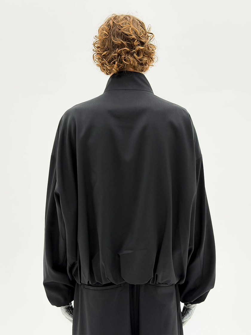 Oversized Wool Tracksuit Jacket Black