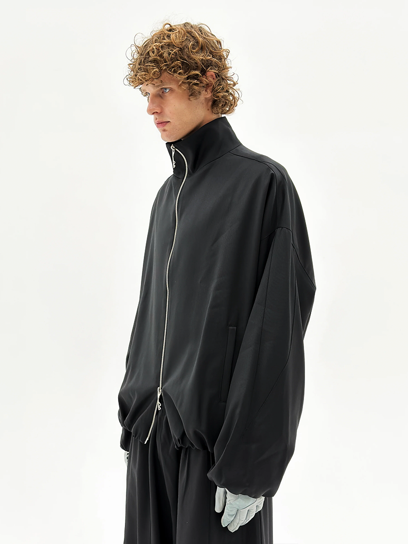 Oversized Wool Tracksuit Jacket Black