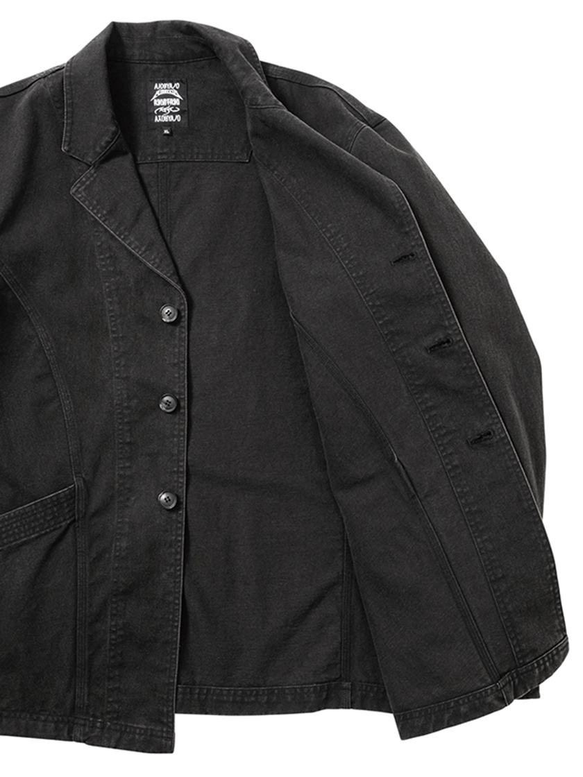 Washed Curved Seam Blazer Black