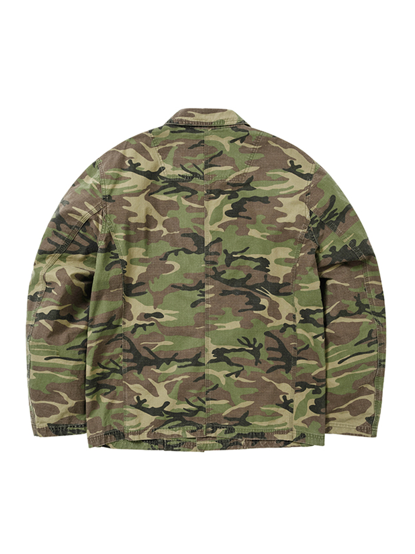 Washed Curved Seam Blazer Camo